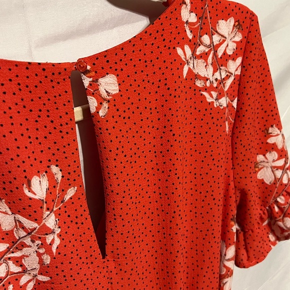 Sz S Ruffles & Floral & Dots Faux Wrap Front Challis Romper NWT - Picture 11 of 16